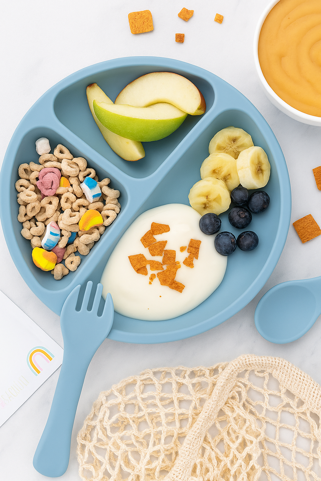 🍽️ Dinnerware set with anti-fall suction cup