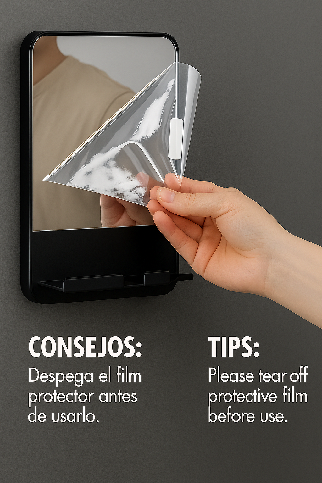 πͺ Rechargeable anti-fog LED mirror