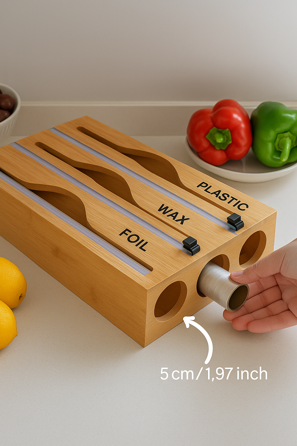 🧷 3-in-1 dispenser for film, aluminum foil, and paper