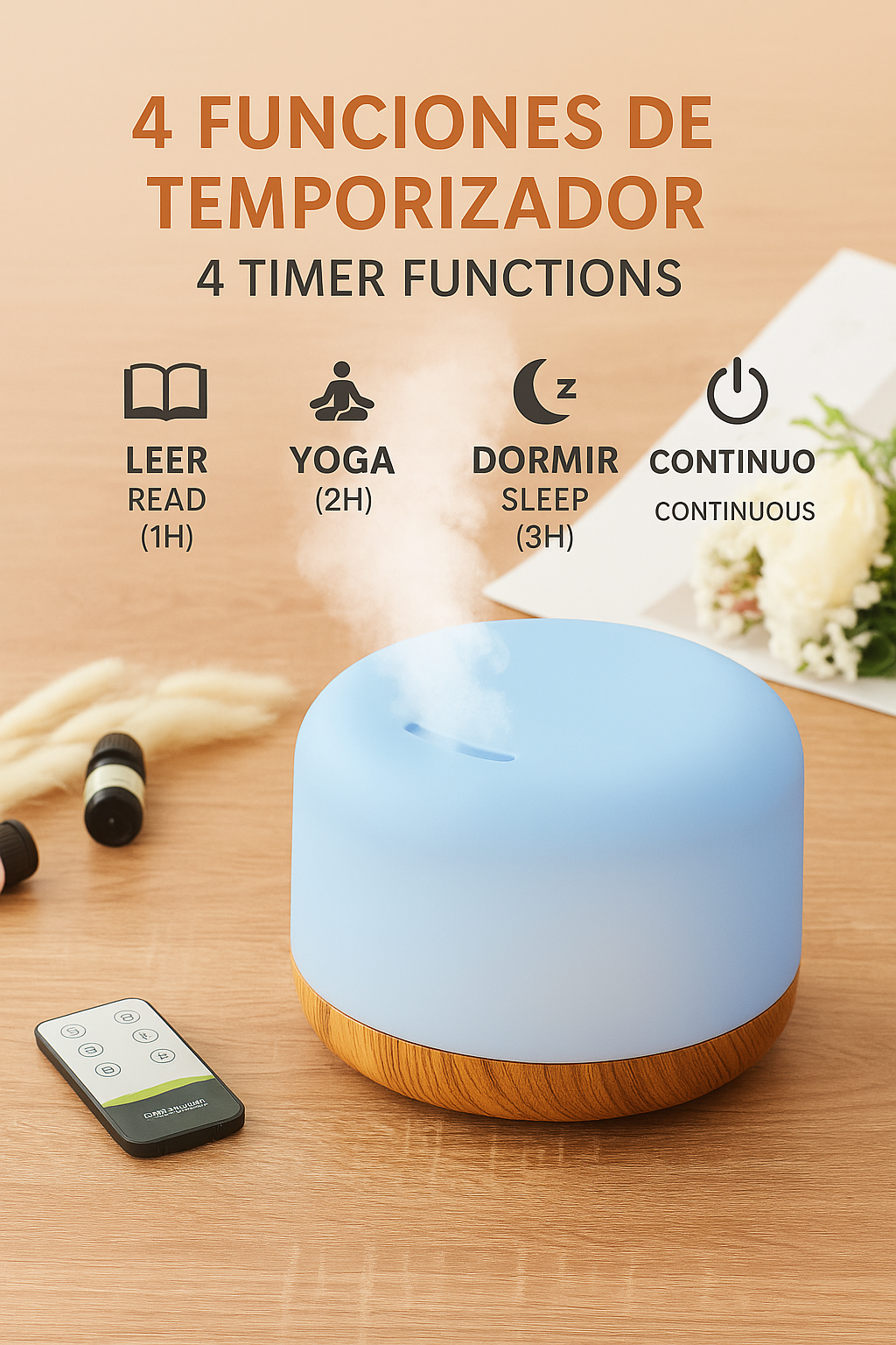 🌬️ Ultrasonic aroma diffuser with LED lights