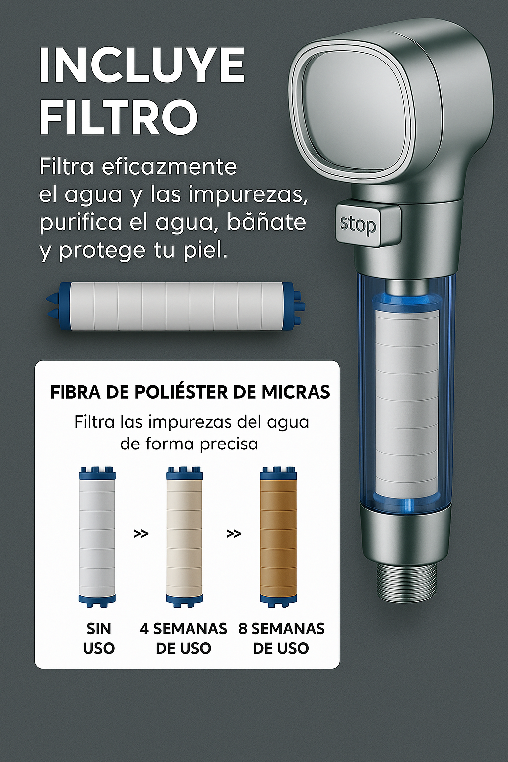 ๐ฟ Shower head with purifying filter and spa effect