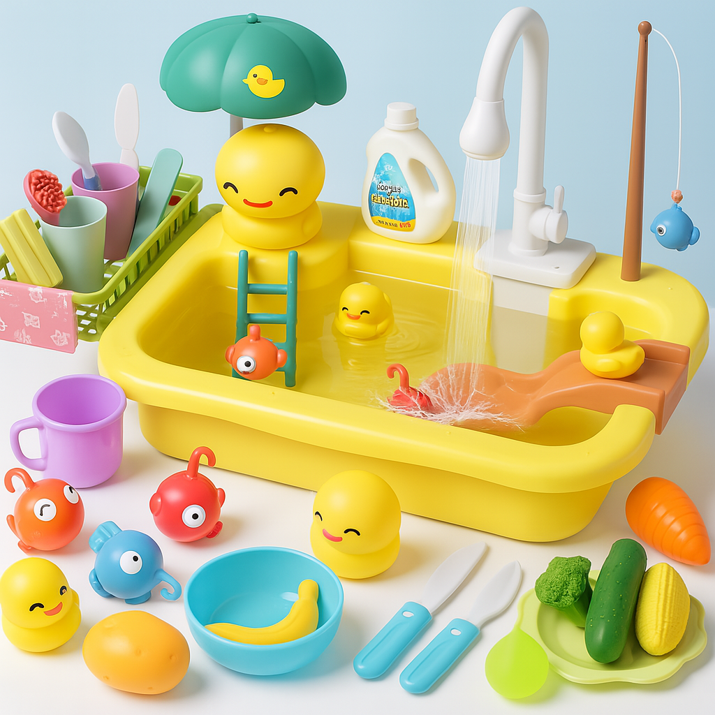 Children's kitchen play set - Yellow Duck (32 pieces)