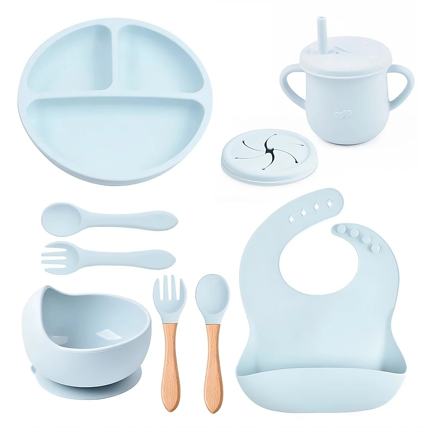 🍽️ Dinnerware set with anti-fall suction cup