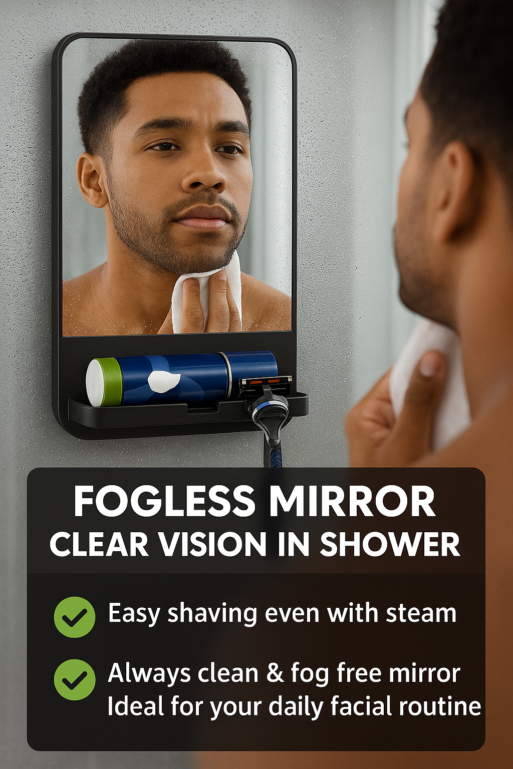 🪞 Rechargeable anti-fog LED mirror