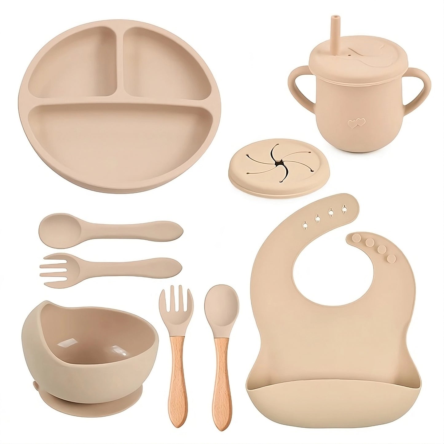 🍽️ Dinnerware set with anti-fall suction cup